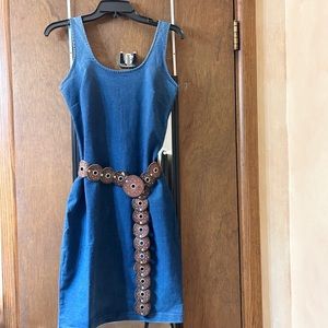 Cute Denim Dress NWOT Derek Heart Blue Sleeveless with Back Zipper, M
